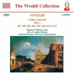 Cello Concerti, Volume 1: RV 389, 399, 404, 406, 410, 419 von Raphael Wallfisch – Album Cover