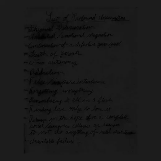 List Of Profound Insecurities
