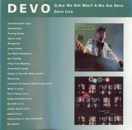 Q: Are We Not Men? A: We Are Devo / Devo Live von DEVO – Album Cover