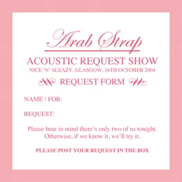 2004-10-16: Acoustic Request Show: Nice 'n' Sleazy, Glasgow, UK von Arab Strap – Cover