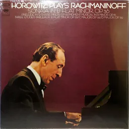 Horowitz Plays Rachmaninoff: Sonata in B-flat minor, op. 36 / Prelude in G-sharp minor, op. 32 / Moment musical in B minor, op. 16 / Three Etudes-Tableaux: E-flat minor, op. 33 / C major, op. 33 / D major, op. 39 von Vladimir Horowitz – Album Cover