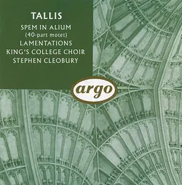 Spem in Alium - Lamentations von Thomas Tallis – Album Cover