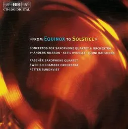 "From Equinox to Solstice": Concertos for Saxaphone Quartet and Orchestra von Anders Nilsson – Album Cover