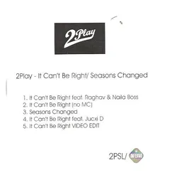 It Can’t Be Right von 2Play – Cover