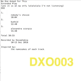 No One Asked For This von Doxophobia – Album Cover