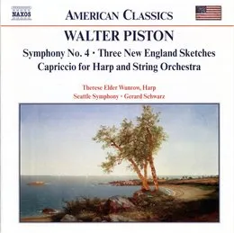 Symphony no. 4 / Three New England Sketches / Capriccio for Harp and String Orchestra von Walter Piston – Album Cover