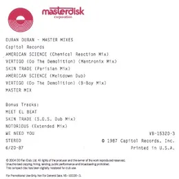 Master Mixes von Duran Duran – Cover