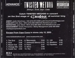 Escape from Cape Coma von Twisted Method – Album Cover