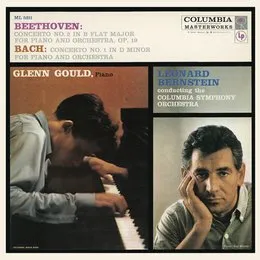 Piano Concerto No. 2 in B-flat major Op. 19 / Keyboard Concerto No. 1 in D minor, BWV 1052 von Leonard Bernstein – Album Cover