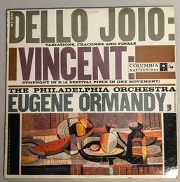 Dello Joio: Variations, Chaconne and Finale / Vincent: Symphony in D von Eugene Ormandy – Album Cover